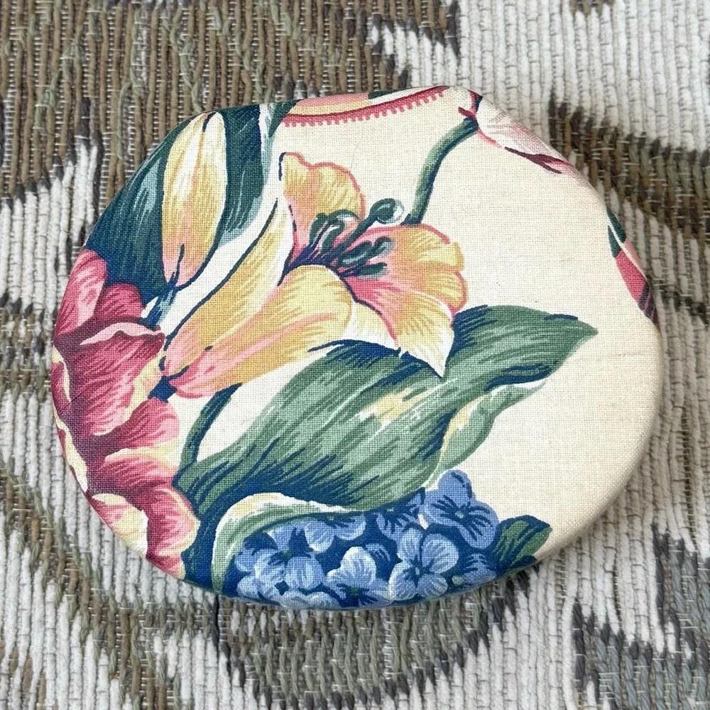 Vintage Floral Jewelry Case w/Mirror Clamshell 80’s 90’s